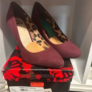 Fergalicious Symphony Brick Heels - Red and Black